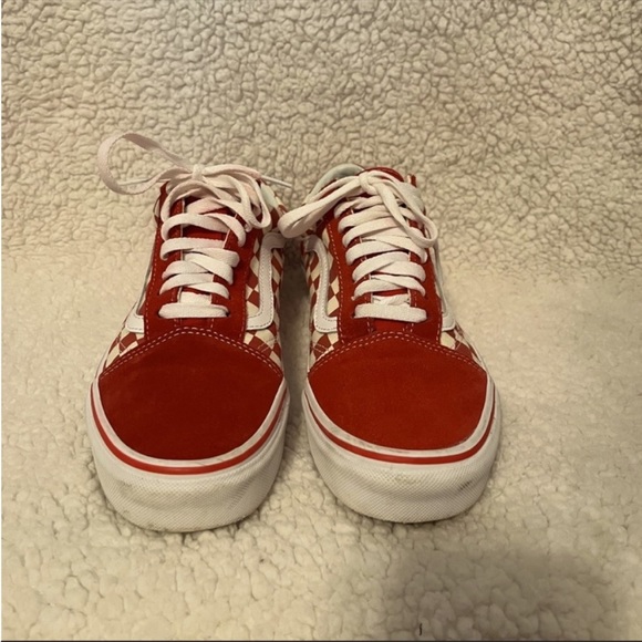 Old Skool Red Checkerboard Vans Mens 7.5 - Picture 2 of 6